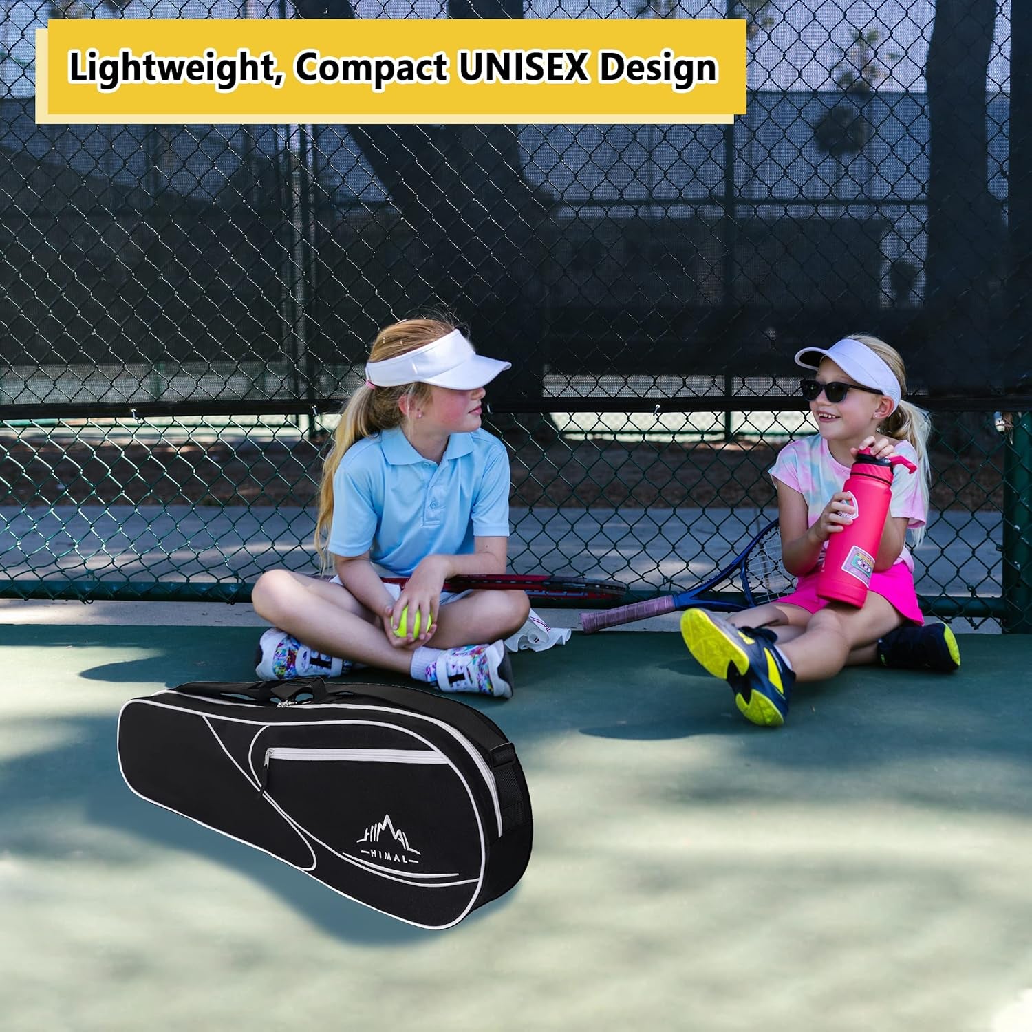 3 Racquet Tennis-Bag Premium Tennis-Racket-Bag with Protective Pad, Professional or Beginner Tennis Players, Lightweight Tennis Bag for All Ages,Black