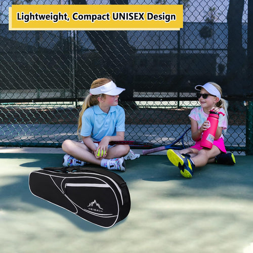3 Racquet Tennis-Bag Premium Tennis-Racket-Bag with Protective Pad, Professional or Beginner Tennis Players, Lightweight Tennis Bag for All Ages,Black