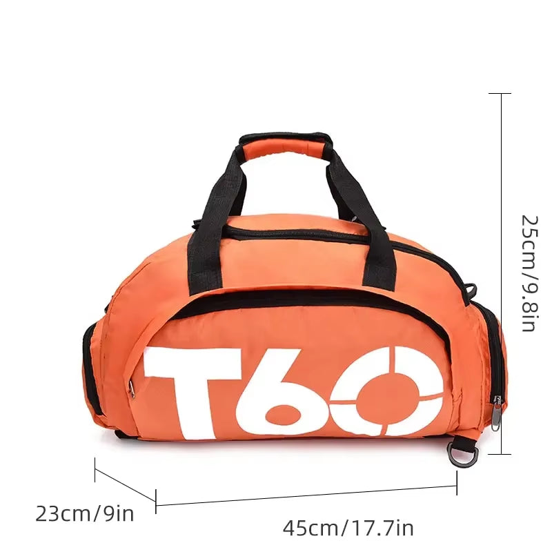 Fitness Bag Oxford Dry Wet Gym Bag Large Capacity Fitness Training Bag Shoe Compartment Wear-Resistant for Men Women