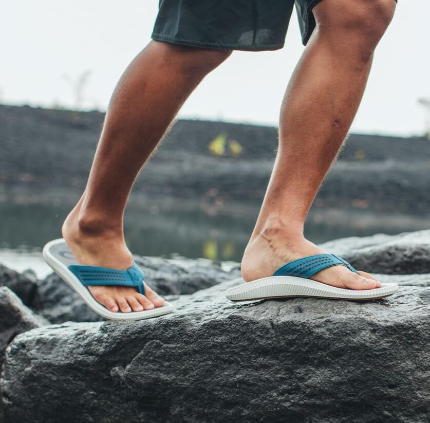 Ulele Men'S Beach Sandals, Quick-Dry Flip-Flop Slides, Water Resistant Suede Lining & Wet Grip Soles, Soft Comfort Fit & Arch Support